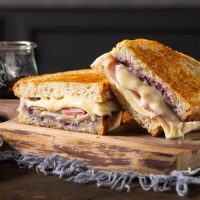 HAM AND SWISS BLUBERRY, BBQ GRILLED CHEESE