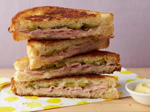 Garlicky Ham and Swiss Grilled Cheese
