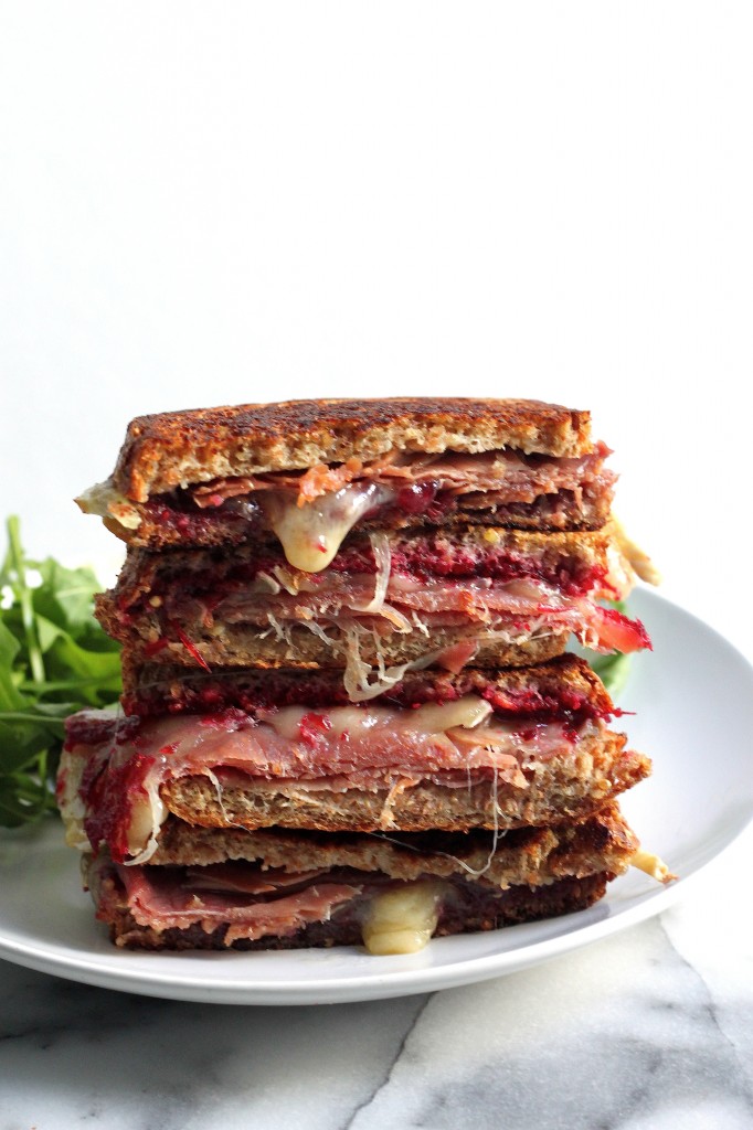 Cranberry, Brie and Prosciutto Grilled Cheesee