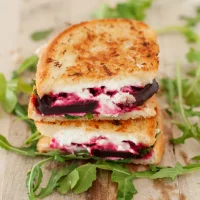 BEET, ARUGULA & GOAT CHEESE GRILLED CHEESE