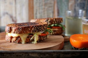 Persimmon Prosciutto and Brie Grilled Cheese