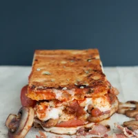 CANADIAN BACON PIZZA GRILLED CHEESE