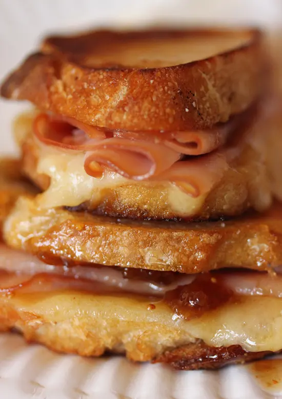 grilled gruyere, fig and ham